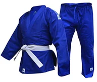 Kimona, stroje i obuwie - Adidas | Mundurek klubowy dla mężczyzn, kobiet i dzieci | idealny do treningu | trwały mundur do judo z polibawełny z białym paskiem w zestawie, 350 g/13 uncji - miniaturka - grafika 1