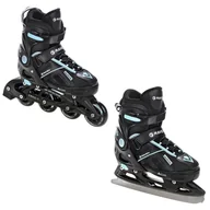 Rolki - Rolki Łyżwy 2w1 Raven Pulse Black/Cyan 37-40 - miniaturka - grafika 1