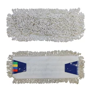 Mop bawełniany szary płaski z zakładkami Economy 40cm do stelaża MERIDA - Miotły, szufle, mopy - miniaturka - grafika 1