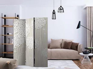 Parawan 3-częściowy - Kremowa filigranowość [Room Dividers] (rozmiar 135x172) - Parawany - miniaturka - grafika 2