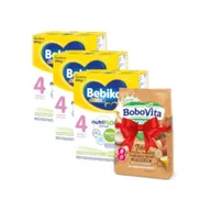 Mleko modyfikowane - Bebiko Junior 4 Odżywcza formuła na bazie mleka dla dzieci powyżej 2. roku życia + BoboVita Porcja Zbóż Kaszka mleczna 7 zbóż zbożowo-owsiana truskawka-banan po 8. miesiącu GRATIS Zestaw 3 x 600 g + 210 g - miniaturka - grafika 1