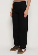 Spodnie damskie - Czarne Jeansy o Kroju Slouchy z Regularnym Stanem Fesinasa - miniaturka - grafika 1