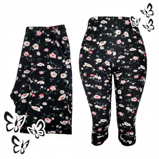 PIĘKNE LEGINSY 3/4 RYBACZKI kwieciste elastyczne wysoki stan 40 42 L XL - Legginsy PIĘKNE LEGINSY 3/4 RYBACZKI kwieciste elastyczne wysoki stan 40 42 L XL - Legginsy - miniaturka - grafika 1