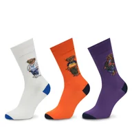Skarpetki męskie - Zestaw 3 par wysokich skarpet męskich Polo Ralph Lauren 449973050001 Kolorowy - miniaturka - grafika 1