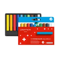 Przybory szkolne - Caran d`Arche Kredki akwarelowe woskowe CARAN DACHE Swisscolor kartonowe pudełko 10 szt CD7502-810 - miniaturka - grafika 1