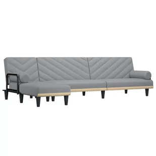 Sofa rozkładana L, jasnoszara, 260x140x70 cm, tkan - Narożniki - miniaturka - grafika 1