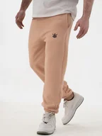 Spodnie męskie - Spodnie Dresowe Męskie Jasne Pomarańczowe / Czarne Jigga Wear Small Crown M - miniaturka - grafika 1