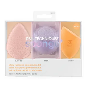 Pro-Glow Radiance Complexion zestaw gąbek do makijażu i oczyszczania twarzy 3szt - Zestawy kosmetyków damskich - miniaturka - grafika 1
