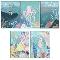 Zeszyty szkolne - 5x ZESZYT TOP 2000 A5 16 KARTEK OCEAN WONDERS TRZYLINIA KAŻDY INNY - miniaturka - grafika 1