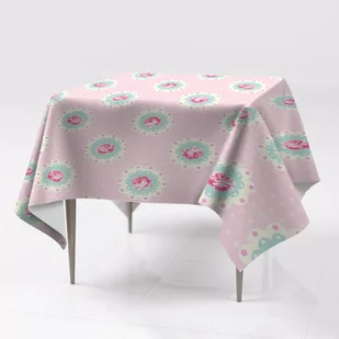 Obrusy na stół kolory do mieszkania Róże i kropki, Fabricsy - Obrusy i serwetki - miniaturka - grafika 1