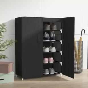 Lumarko Szafka na buty, czarna, 60x28x90 cm, materiałowa - Szafki na buty - miniaturka - grafika 1