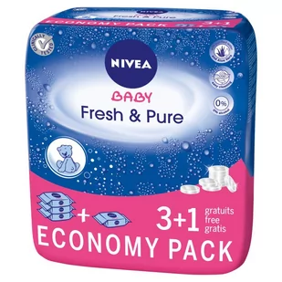 Nivea Baby CHUSTECZKI FRESH & PURE 3+1 4X63szt. 86254 - Chusteczki nawilżane - miniaturka - grafika 1