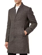 Płaszcze męskie - TOM TAILOR Denim Męskie Nowoczesny płaszcz wełniany 1032440, 30499 - Black Brown Glen Plaid, XL - miniaturka - grafika 1