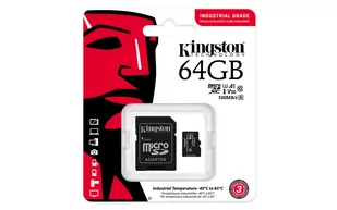 KINGSTON 64GB microSDXC Industrial C10 A1 pSLC Card + SD Adapter - Karty pamięci - miniaturka - grafika 1
