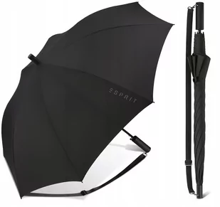PARASOLKA PARASOL DAMSKA MĘSKA ESPRIT DŁUGA CZARNA Z PASKIEM - Parasole - miniaturka - grafika 1