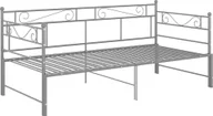 Łóżka - Elior Szare metalowe łózko rozkładane 90x200 cm - Rego - miniaturka - grafika 1