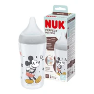 Butelki dla niemowląt - NUK Perfect Match Mickey Mouse Antykolkowa butelka dla niemowląt 3m+ z silikonowym smoczkiem M 260ml - miniaturka - grafika 1