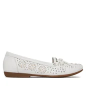 Mokasyny damskie - Mokasyny Rieker L6396-80 Biały - miniaturka - grafika 1