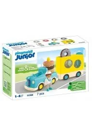 Zestaw z figurkami Junior 71702 Szalony Donut Truck z funkcją układania i sortowania - Klocki - miniaturka - grafika 1