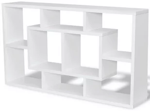 Półka ścienna z przegródkami ELIOR Trent, biała, 16x47,5x85 cm - Półki do salonu - miniaturka - grafika 1