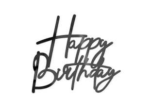 Topper na bok tortu Happy Birthday - czarny - 1 szt. - Ciasta i półprodukty do ciast Topper na bok tortu Happy Birthday - czarny - 1 szt. - Ciasta i półprodukty do ciast - miniaturka - grafika 1
