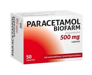 BIOFARM SP.Z O.O. BIOFARM SP.Z O.O Paracetamol Biofarm 500 mg 50 tabletek - Przeziębienie i grypa - miniaturka - grafika 1