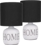 Oprawy, klosze i abażury - BRUBAKER zestaw 2 lamp stołowych lub nocnych Home - Lampy stołowe z ceramiczną podstawą i kloszem z tkaniny - 30,5 cm wysokości, biało-szary - miniaturka - grafika 1
