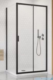 Brilis Alienta Black DWJ+S kabina prysznicowa 100x80cm szkło przejrzyste 10260100-54-01/10270080-54-01 - Kabiny prysznicowe - miniaturka - grafika 1