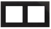 Klawisze i ramki - Kontakt Simon Ramka podwójna Nature Simon 55 - szkło classic czarne - miniaturka - grafika 1