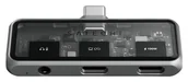 Adaptery i przejściówki - Satechi Mobile XR Hub USB-C 3.2 - mobilny adapter USB-C 1x USB-C 100W PD 1x USB-C DP 1.4 4K@60Hz 1x 3.5mm audio in/out space gray ST-HXRAJM - miniaturka - grafika 1