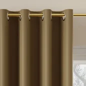 Zasłony - Gotowa zasłona blackout na przelotkach, 85% zaciemniająca, kolor khaki, rozmiar 140x250 cm - miniaturka - grafika 1