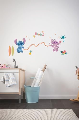 Komar Tatuaż ścienny - Stitch Aloha - Rozmiar 50 x 70 cm - Disney, naklejka ścienna, pokój dziecięcy, naklejka