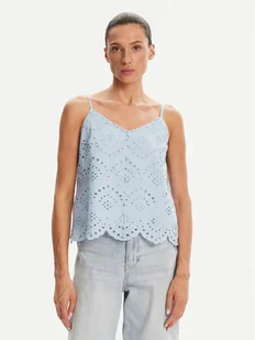 Pieces Top Vilde 17156563 Błękitny Regular Fit - Koszulki i topy damskie - miniaturka - grafika 1