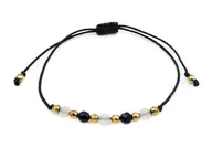 Bransoletki - Czarna bransoletka szczęścia ochrona bogactwo turmalin cytryn - miniaturka - grafika 1