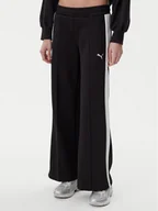 Spodnie sportowe damskie - Puma Spodnie dresowe T7 629803 Czarny Wide Leg - miniaturka - grafika 1