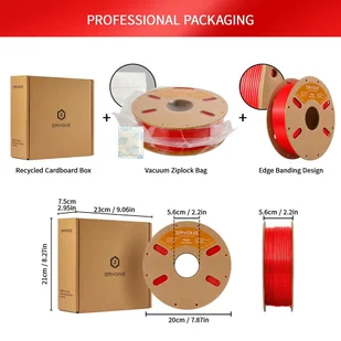ERYONE 1.75mm High Speed PLA  3D Printing Filament 1KG Red - Filamenty i akcesoria do drukarek 3D - miniaturka - grafika 6