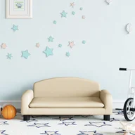 Krzesełka i taborety dla dzieci - vidaXL vidaXL Sofa dla dzieci, kremowa, 70x45x30 cm, obita tkaniną - miniaturka - grafika 1
