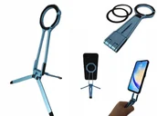 Selfie stick - Stojak Magnetyczny uchwyt na telefon selfie stick jak MagSafe M40 niebieski - miniaturka - grafika 1