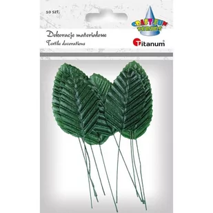 Dekoracje Materiałowe Liście Na Druciku 10 Szt Titanum Zielony Ciemny - Dekoratorstwo - miniaturka - grafika 1