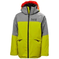 Kurtki narciarskie - Helly Hansen Summit, kurtka narciarska, juniorska, żółto-zielona - miniaturka - grafika 1