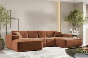 Sofa w kształcie U PULA narożnik 342cm tkanina Perfect Harmony pomarańczowy - Narożniki - miniaturka - grafika 1