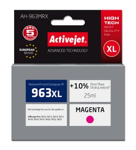 Tusz ACTIVEJET do HP 963 XL 3JA28AE Purpurowy 25 ml AH-963MRX - Tusze zamienniki - miniaturka - grafika 2