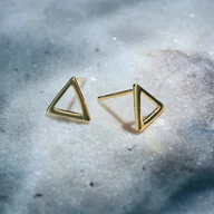 Kolczyki - Kolczyki TRIANGULUM pozłacane - miniaturka - grafika 1