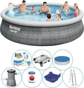 Basen Super Deal - Bestway Fast Set 457x107 cm okrągły - Rattan - Baseny ogrodowe Basen Super Deal - Bestway Fast Set 457x107 cm okrągły - Rattan - Baseny ogrodowe - miniaturka - grafika 1