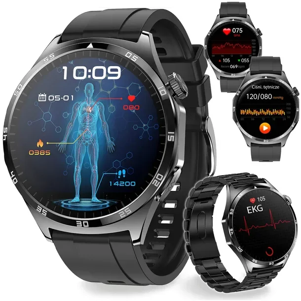 Smartwatch Męski Kardiowatch Proventus Ekg Hrv Ciśnienie Rozmowy Sms Sport