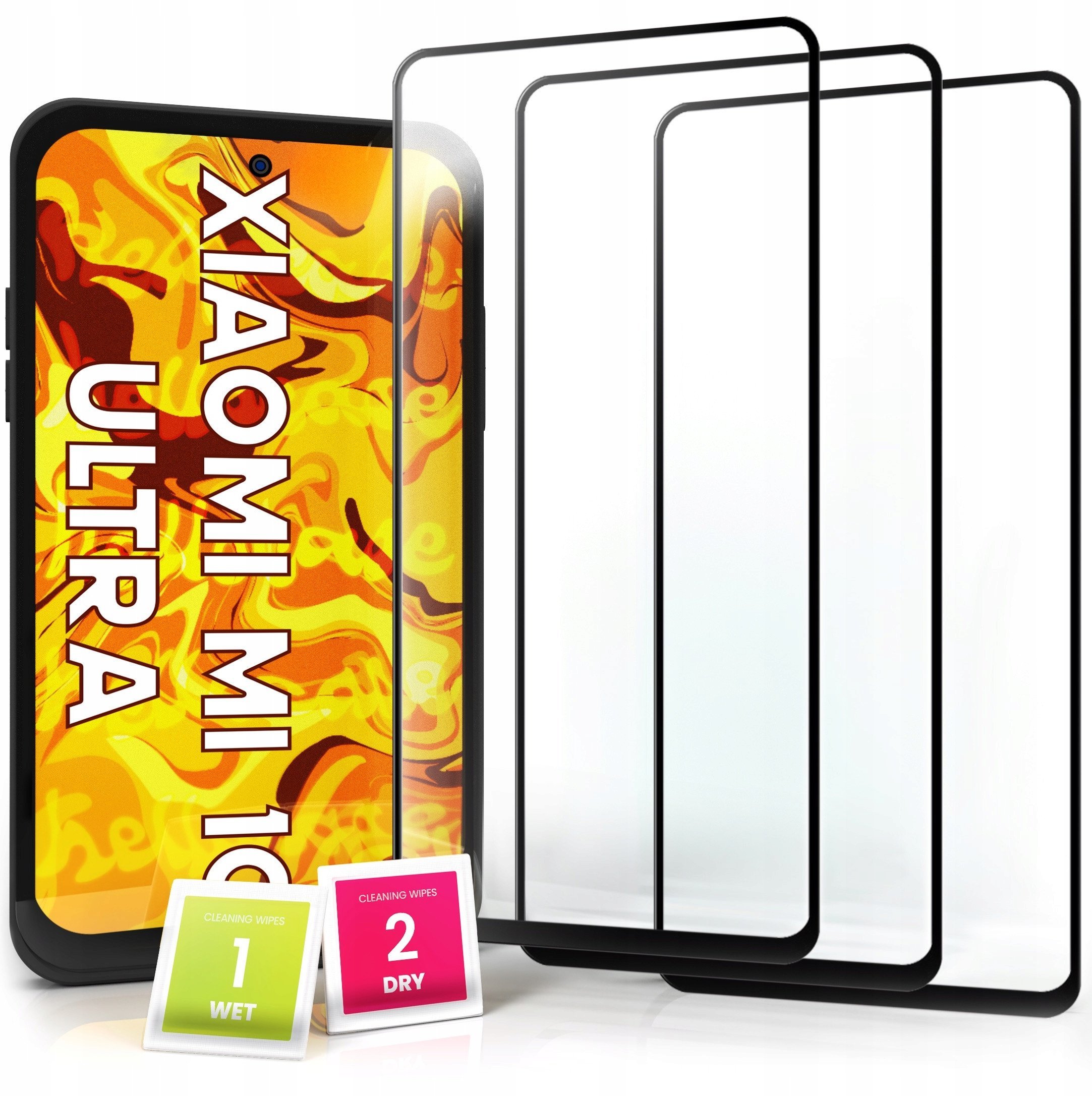 3-PAK Szkło Hartowane do Xiaomi Mi 10 Ultra Pełne 5D, Curved, Zakrzywione