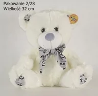 Maskotki i pluszaki - Deef Pluszak Miś 33cm De Siedzacy z Kokarda 3473 - miniaturka - grafika 1