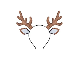 Opaska brokatowe rogi renifera z uszami - 1 szt. - Dodatki do strojów karnawałowych - miniaturka - grafika 1