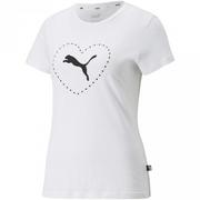 Koszulki i topy damskie - Koszulka damska Puma Valentine's Day Graphic Tee biała 848408 02 - miniaturka - grafika 1
