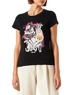 Koszulki i topy damskie - Just Cavalli T-shirt damski, czarny, rozmiar X-Small - miniaturka - grafika 1